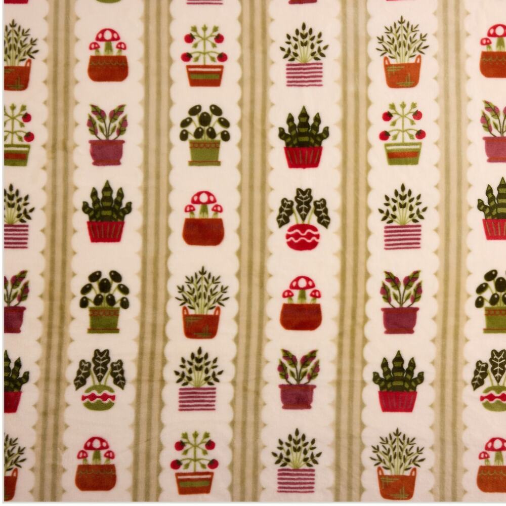 Large Oversized Super Soft Plush Throw Blanket 60 x 72 inches NWT Potted Plants